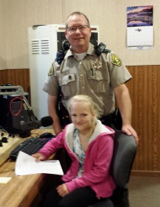 DARE Essay Winner Lila Hook with County Sheriff's Deputy Stacie Bussie